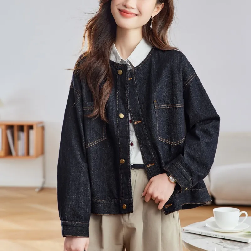 Korean Style Denim Jacket Women's-2