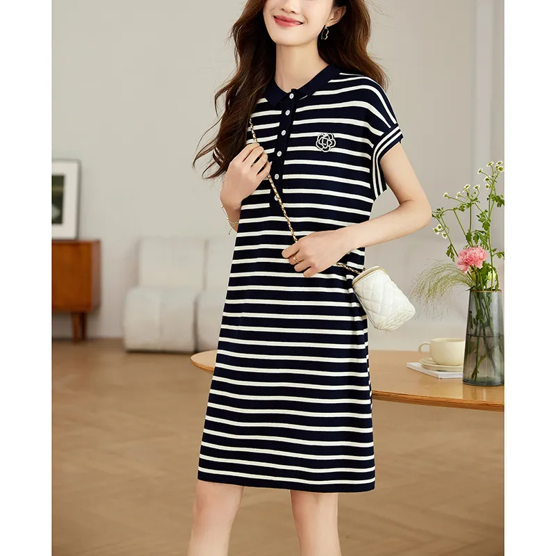 Korean Style Short Sleeved Dresses Women's-4