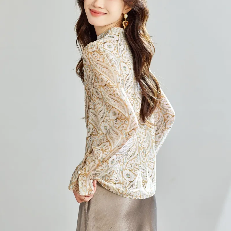Korean Style Shirt Women's Paisley-2