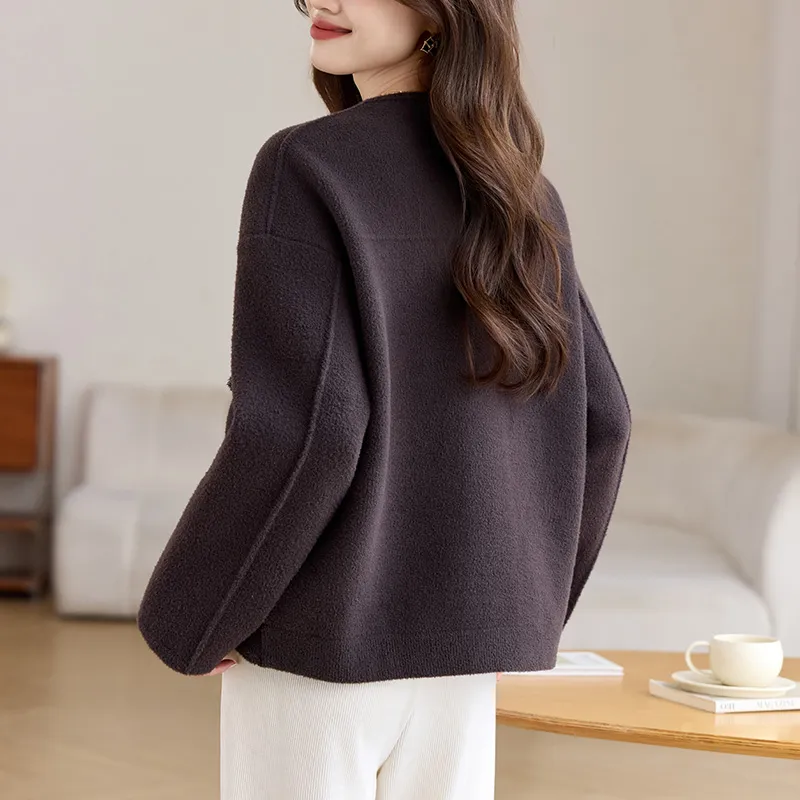Korean Style Cropped Coat Women's-2