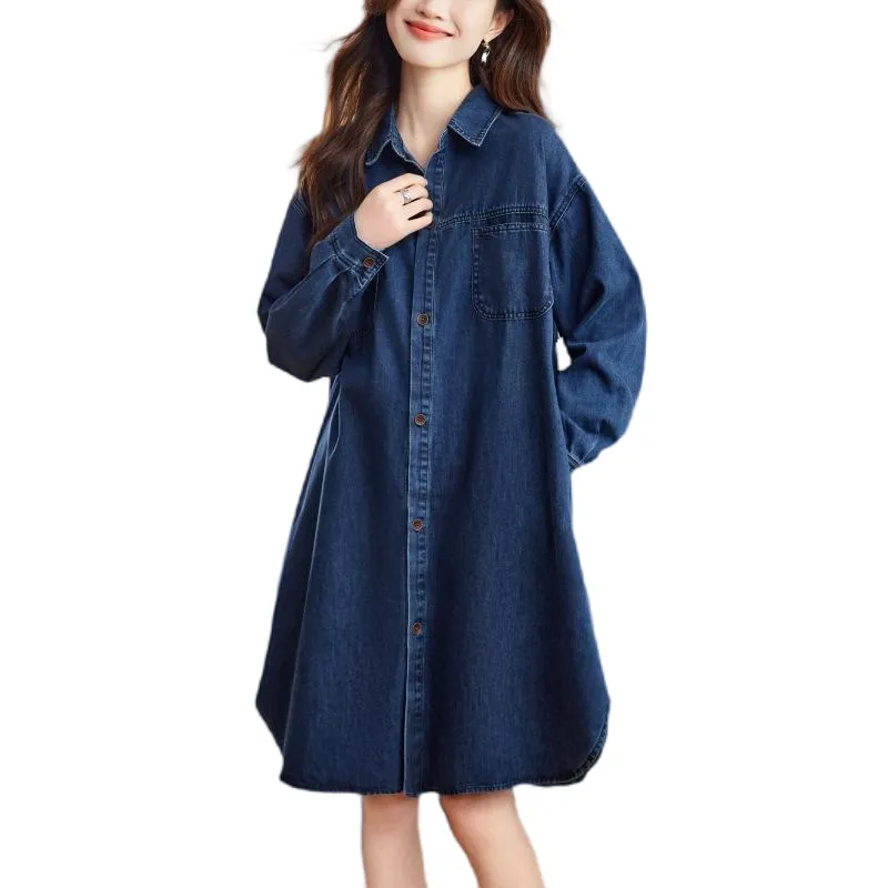 Korean Style Long Sleeved Dress Women's-2