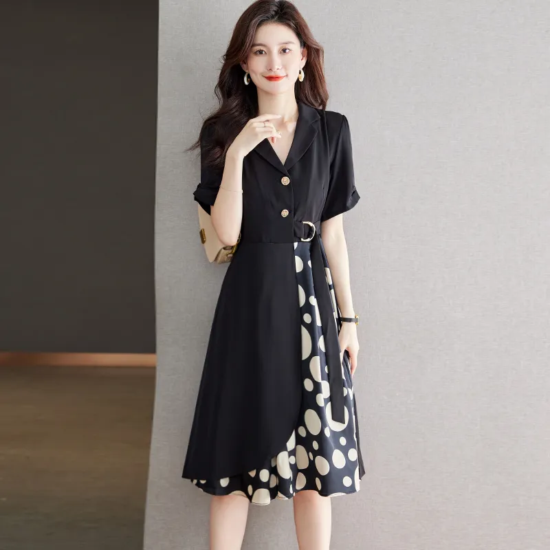 Korean Style Short Sleeved Dress Women's-3