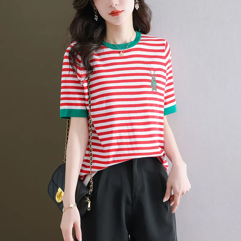 Korean Style Regular T Shirt Women's-5