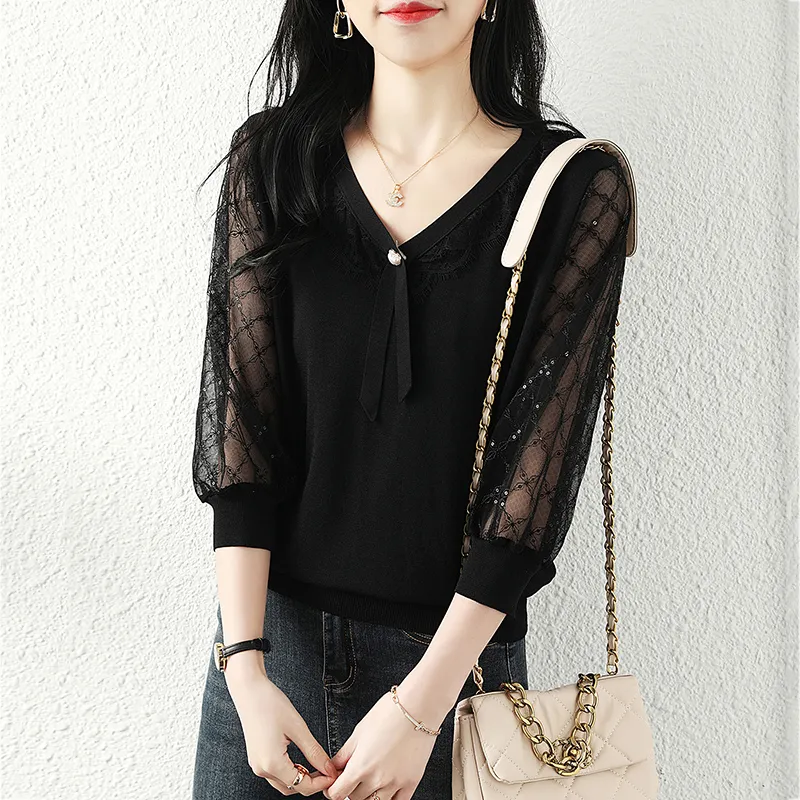 Korean Style T Shirt Women's Black-2