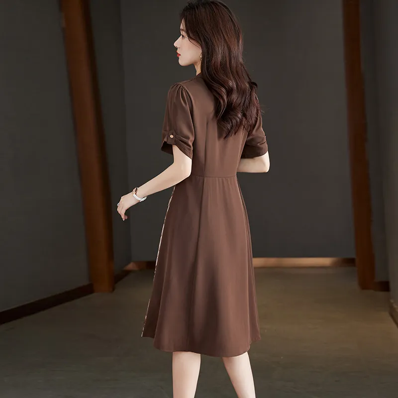 Korean Style Short Sleeved Dress Women's-5