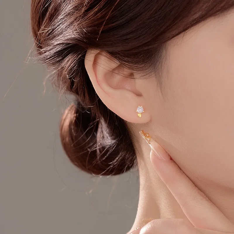 GOOUI S925 Silver Stud Earrings Women's-2