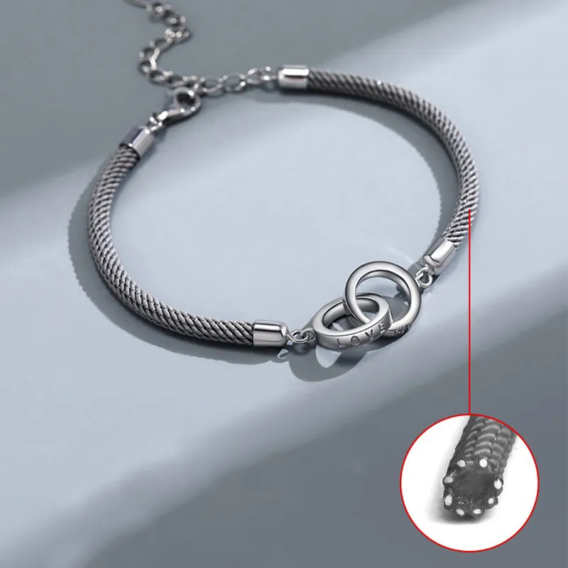 GOOUI S925 Silver Bracelets Unisex-2