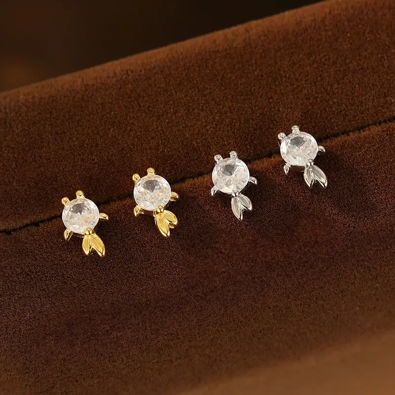 GOOUI S925 Silver Stud Earrings Women's-5