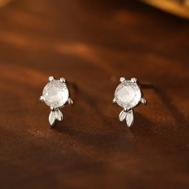 GOOUI S925 Silver Stud Earrings Women's-6