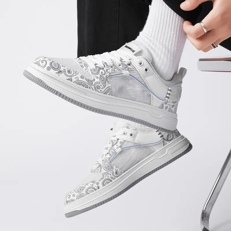 TEXWOOD Chinese Style Blue And White Porcelain Collection Low-Top Skateboard Shoes Men's Box-11
