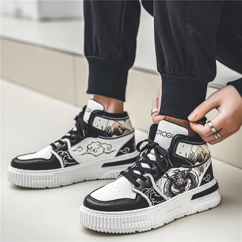 TEXWOOD Coverage Slip Resistant, Abrasion Resistant, Height Increasing High Top Skateboard Shoes Unisex-4