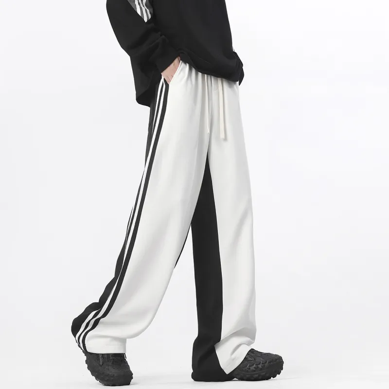 D&W Casual Pants Unisex Black White-5