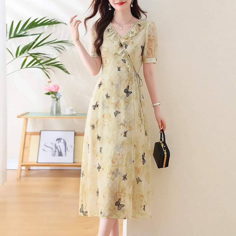LSVE Short Sleeved Dresses Women's Multicolor-4