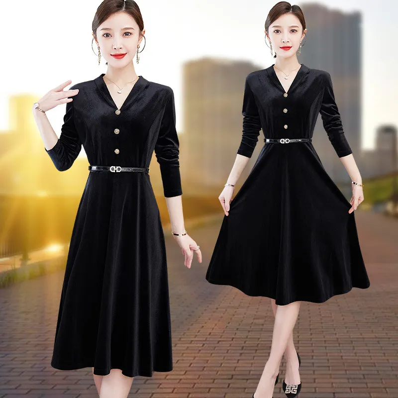 LSVE Long Sleeved Dresses Women's Black-2