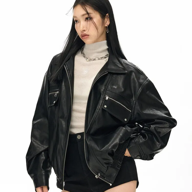 LSVE Leather Jackets Women's Black-2