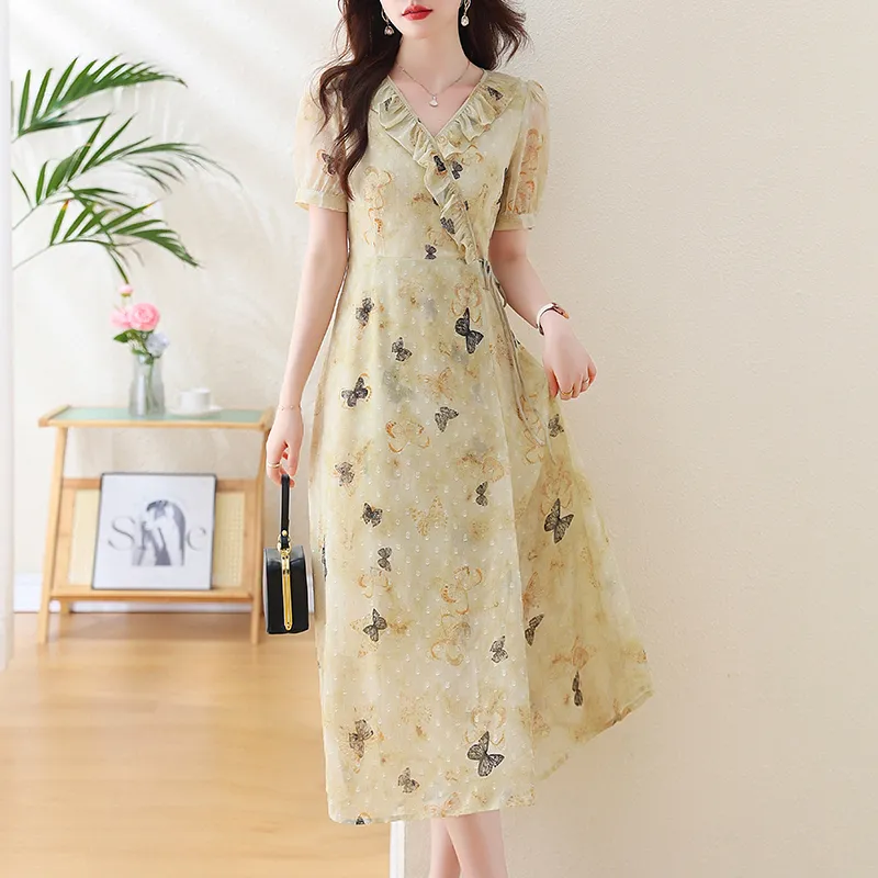 LSVE Short Sleeved Dresses Women's Multicolor-6