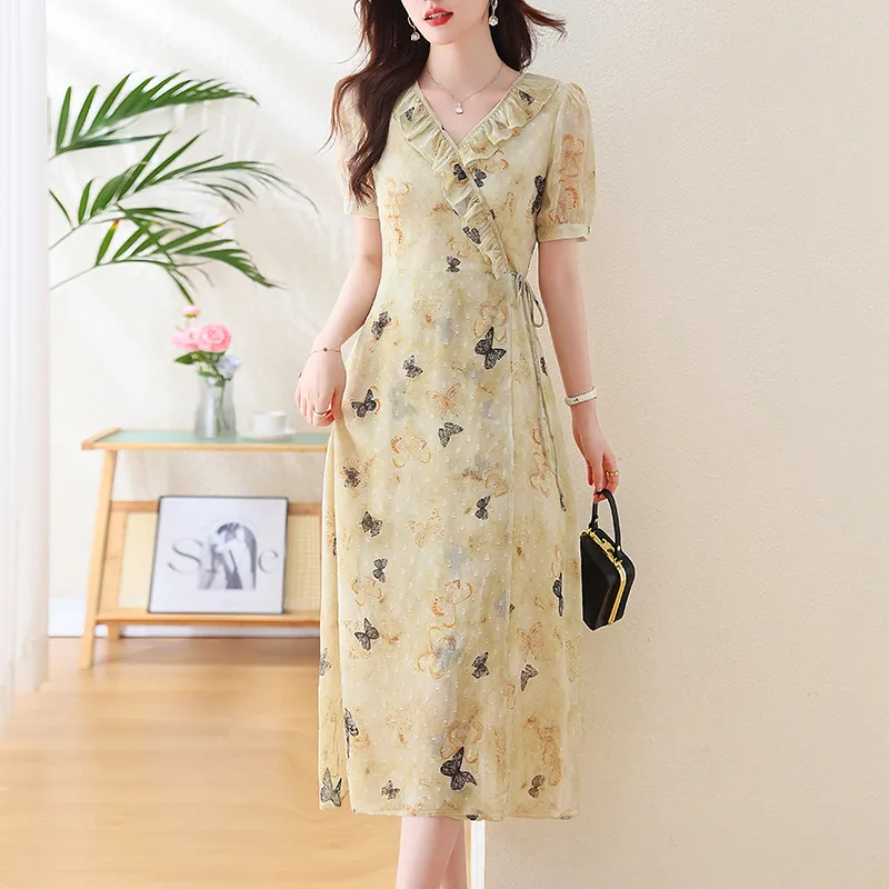 LSVE Short Sleeved Dresses Women's Multicolor-3