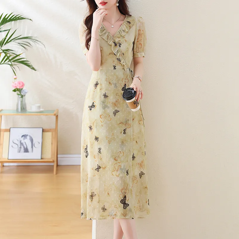 LSVE Short Sleeved Dresses Women's Multicolor-9