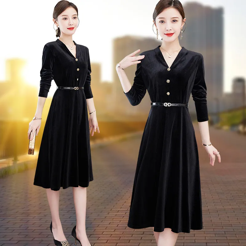 LSVE Long Sleeved Dresses Women's Black-3