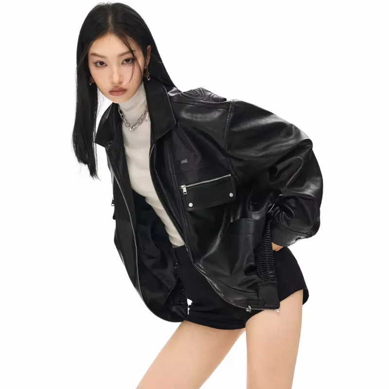 LSVE Leather Jackets Women's Black-5
