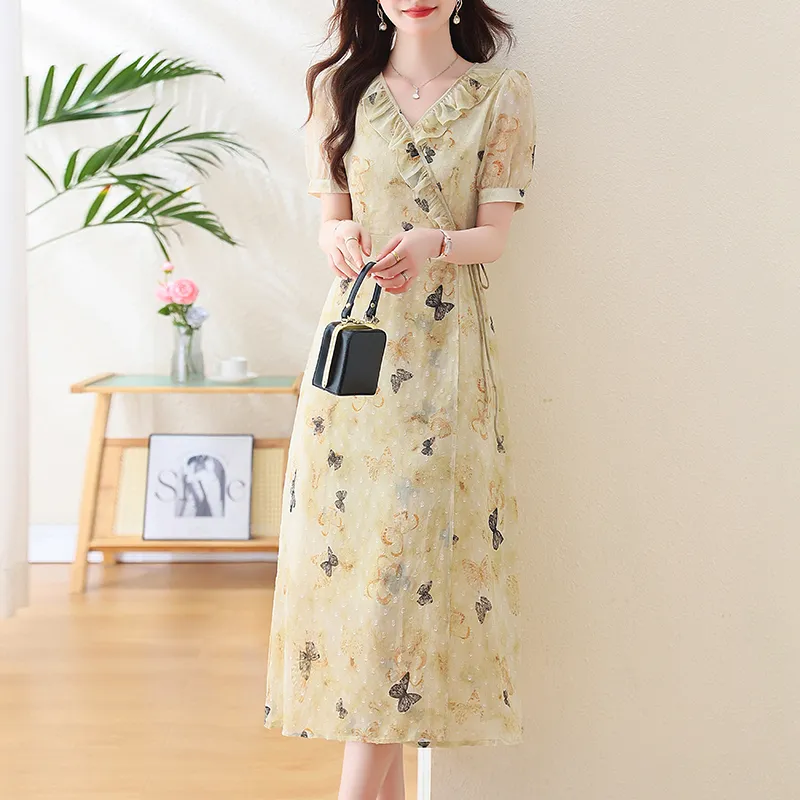 LSVE Short Sleeved Dresses Women's Multicolor-5