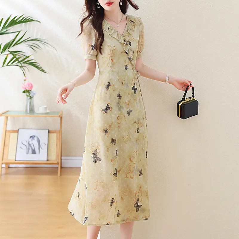 LSVE Short Sleeved Dresses Women's Multicolor-7