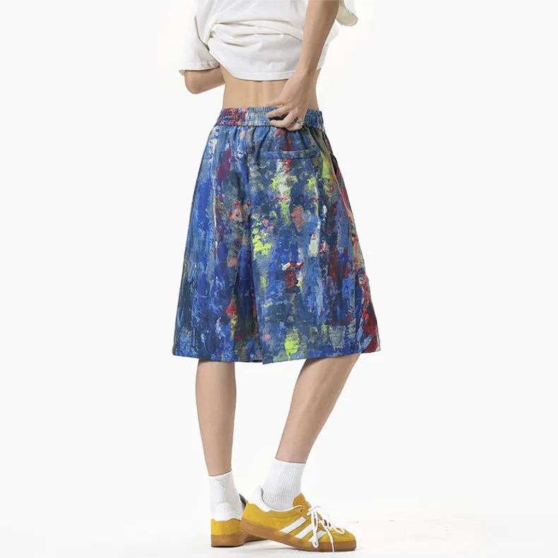 LSVE Casual Shorts Women's Rainbow Graffiti-1