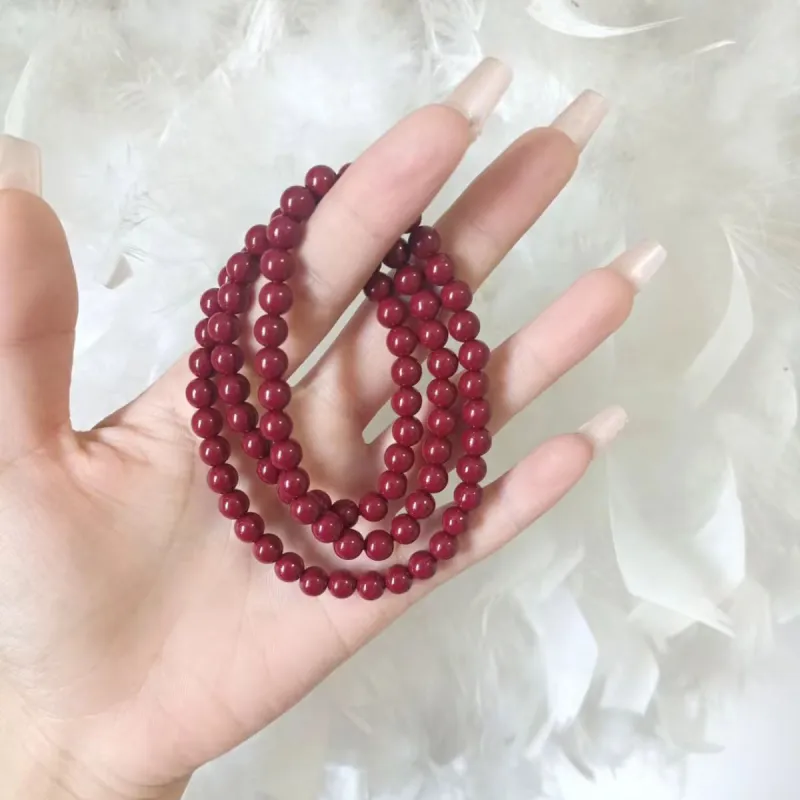 YUFENGXI Reconstructed Cinnabar Bracelets Unisex-1