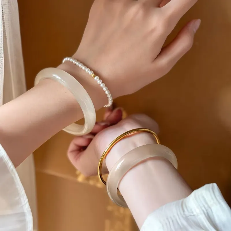 YUFENGXI Glass Cat Eye Bangles Women's-10