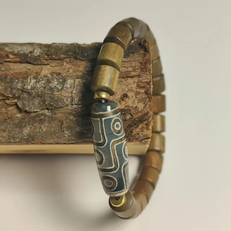 YUFENGXI Green Sandalwood Wooden Bracelets Unisex-7