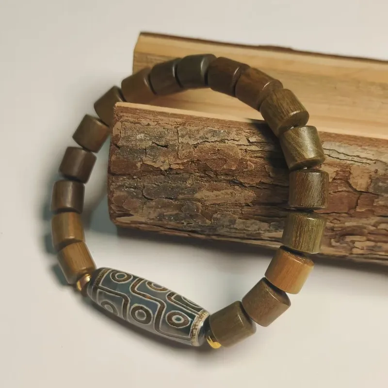 YUFENGXI Green Sandalwood Wooden Bracelets Unisex-8