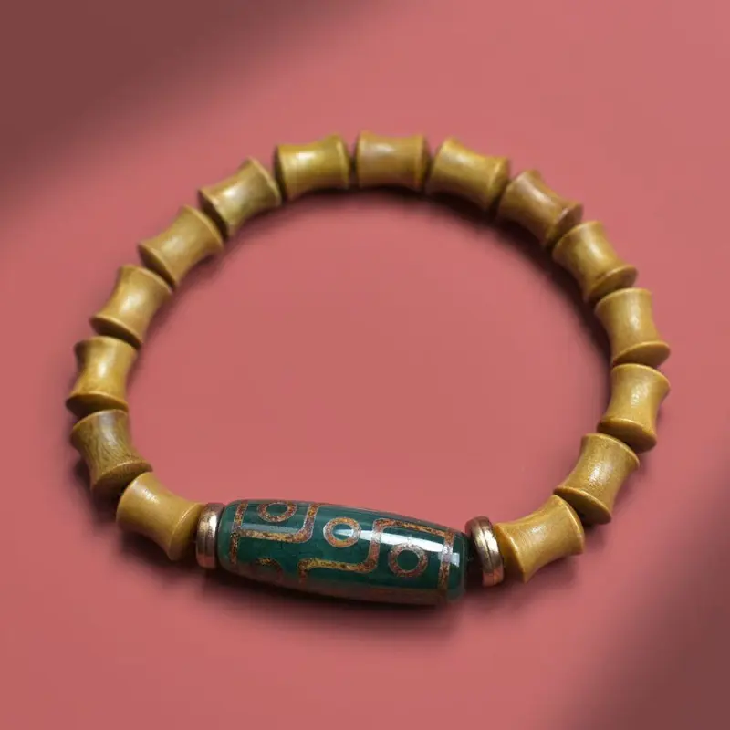 YUFENGXI Green Sandalwood Wooden Bracelets Unisex-1