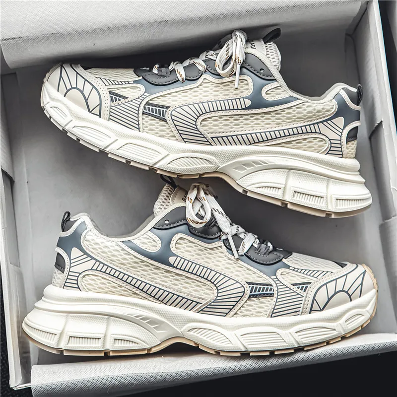 JEANSWEST Breathable Low Top Chunky Sneakers Men's-1