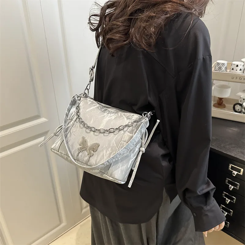 Yalu PU Shoulder Bag, Crossbody Bag Unisex White/Silver/Black/Pink/Green-7