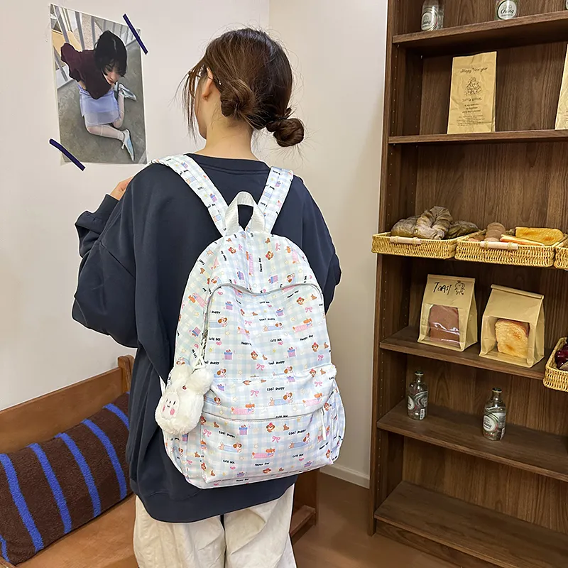 Yalu Nylon Backpack Regular Unisex Blue-7