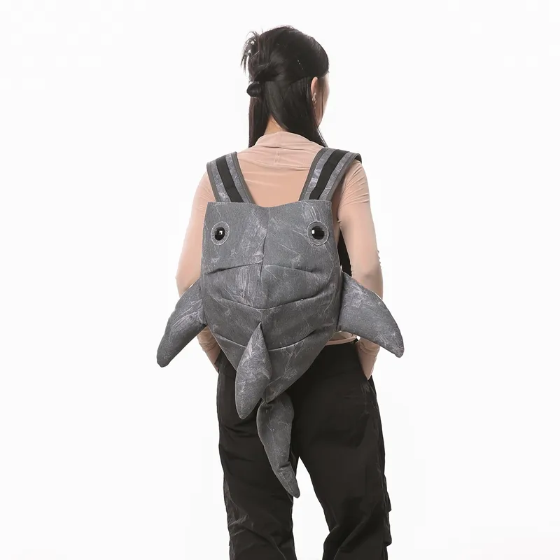 Yalu Canvas Backpack Unisex Light Gray/Dark Gray/Blue/Pink-11