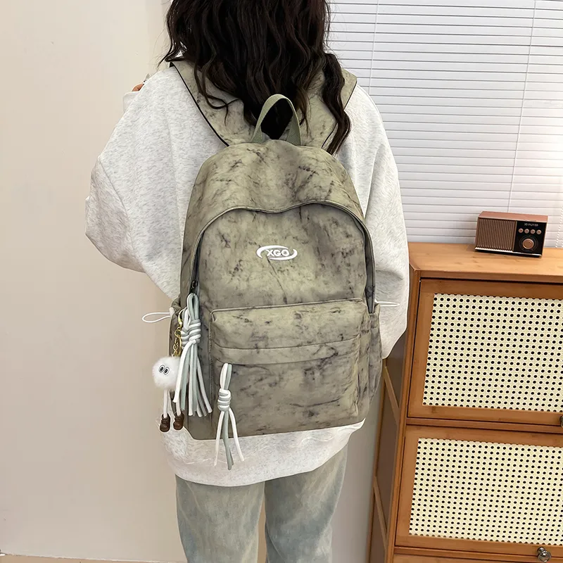 Yalu Nylon Backpack Unisex White/Red/Green/Black-16
