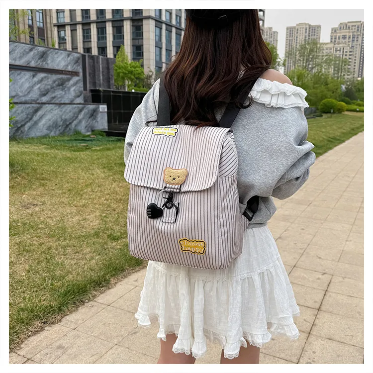Yalu Oxford Backpack Unisex White-5
