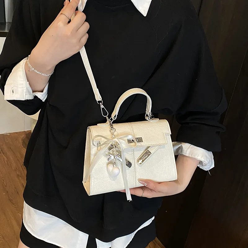 Yalu PU Shoulder Bag, Crossbody Bag, Handbag Unisex White/Black/Purple/Khaki/Blue/Pink-5