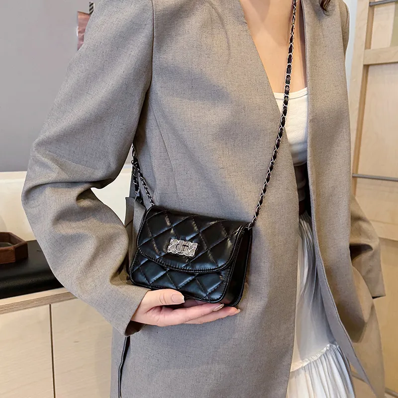 Yalu PU Crossbody Bag Unisex Black/White/Silver-2