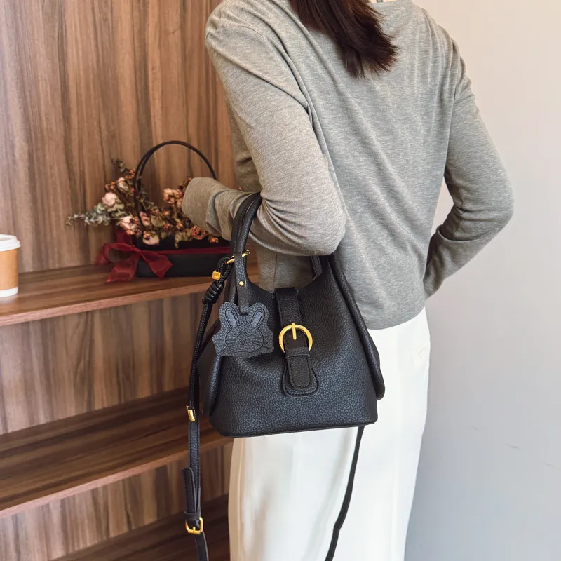 Yalu Pu Shoulder Bag, Crossbody Bag Unisex Ecru/Black/Apricot/Pink-6