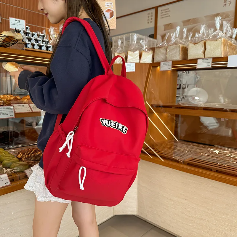 Yalu Nylon Backpack Unisex White/Black/Red/Yellow/Green/Blue-9