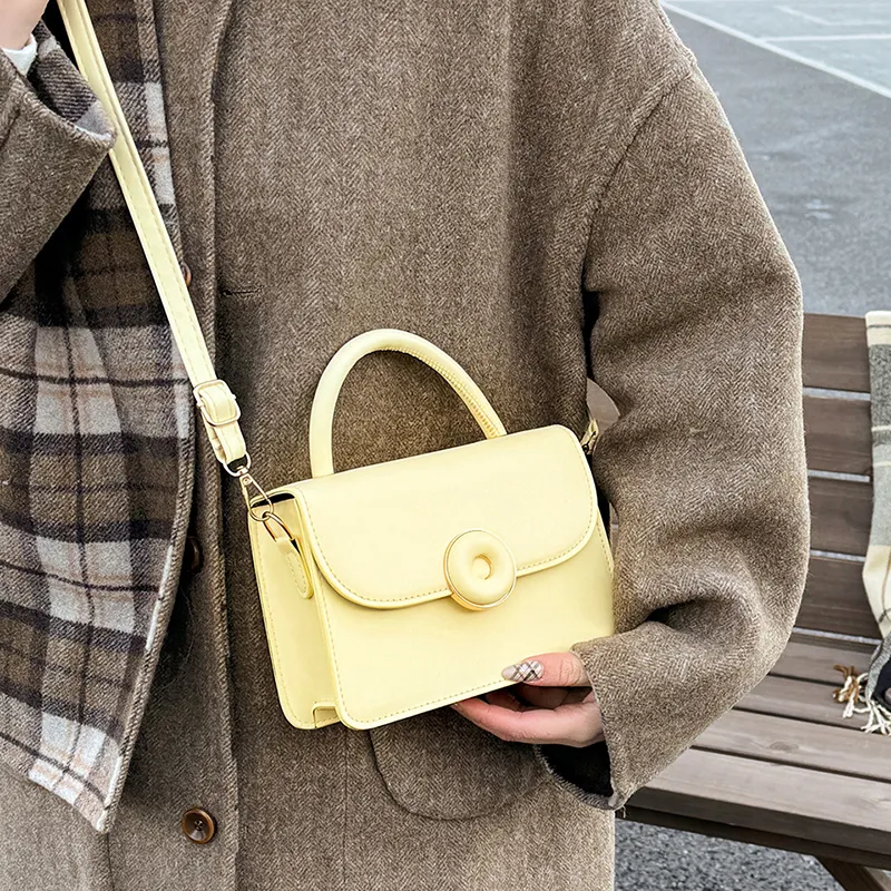 Yalu PU Crossbody One Shoulder Handbag Women's Black/Yellow/White/Pink-5