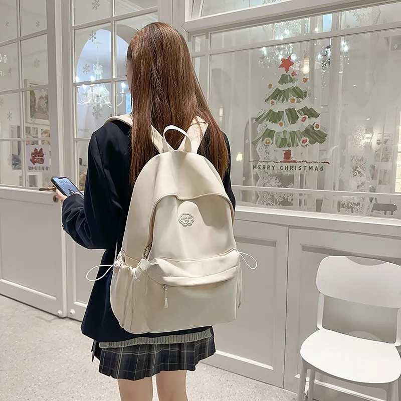 Yalu Nylon Backpack Unisex White/Black/Yellow/Green/Blue-4