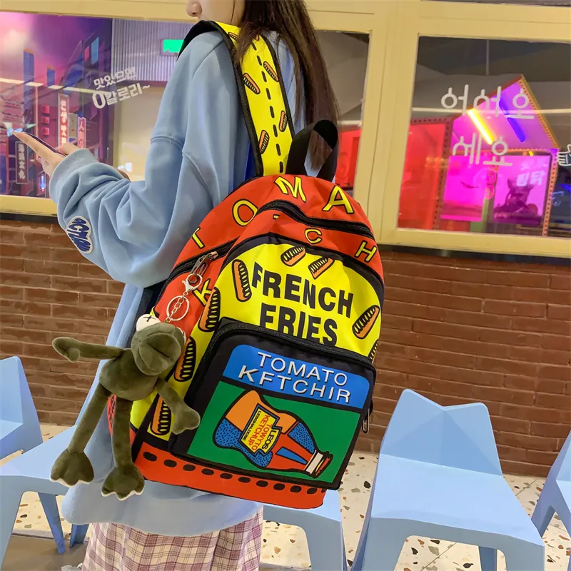 Yalu Oxford Backpack Regular Unisex Jasper/Joker/Bubble Bobble/Pirate/Wine Bottle-25