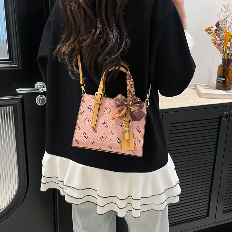 Yalu PU Handbag Unisex White/Pink/Brown/Coffee-11