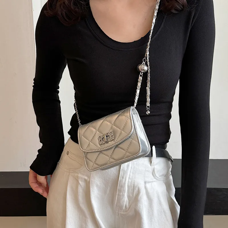 Yalu PU Crossbody Bag Unisex Black/White/Silver-13
