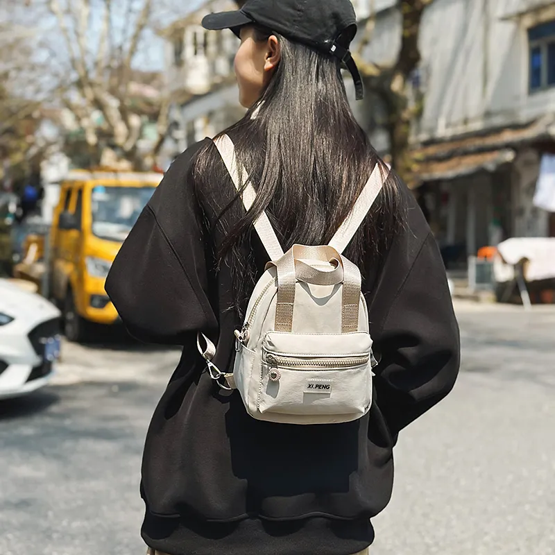 Yalu Nylon Backpack Regular Unisex Gray Orange/Gray Pink/Gray Yellow/Ecru/Black/Coffee/Light Blue-12