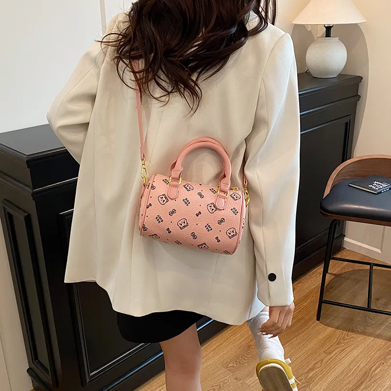 Yalu PU Handbag Women's Black/White/Pink/Brown-16