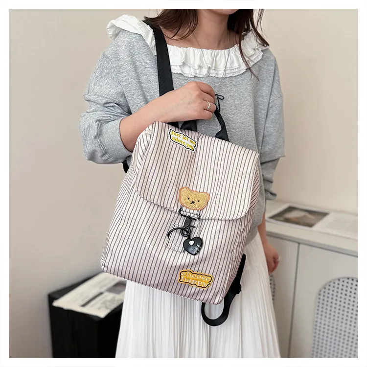 Yalu Oxford Backpack Unisex White-4